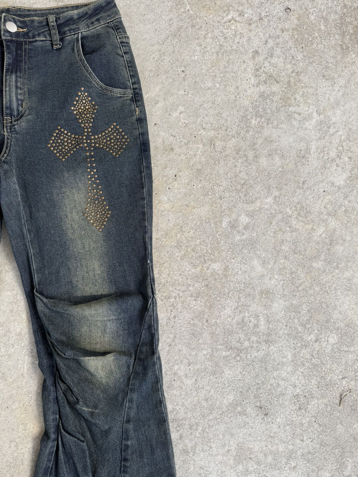 Le Grande Bleu (L.G.B.) Japanese Romwe Flared Jeans style Chrome Heart Size US 28 / EU 44 - 5 Thumbnail