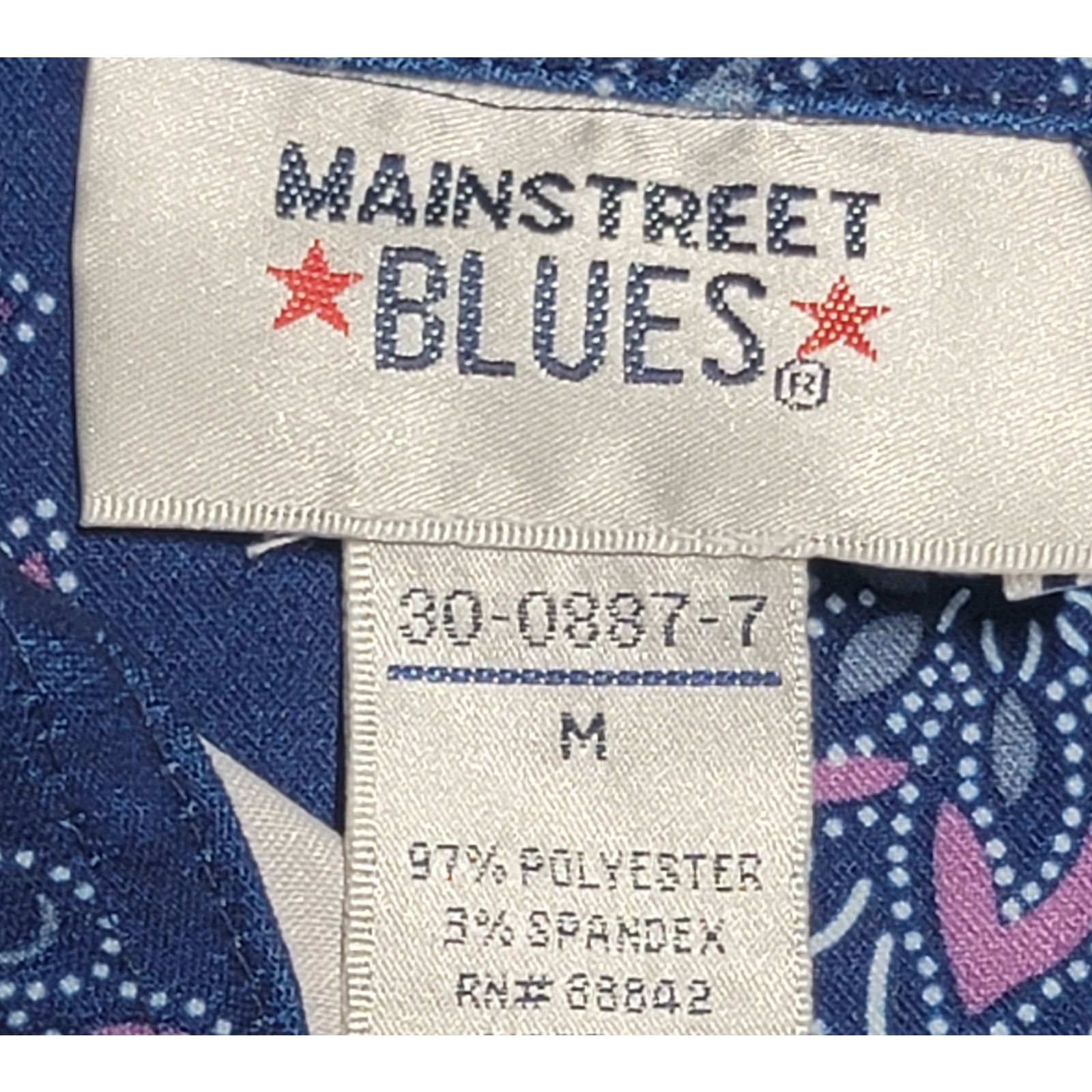 Other Mainstreet Blues Blue Purple Floral Print Button Top Medium Size M / US 6-8 / IT 42-44 - 4 Thumbnail