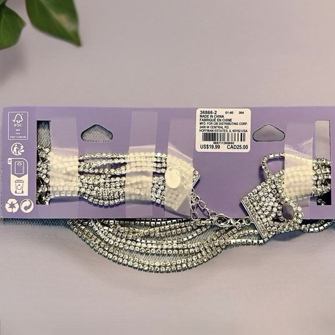 Other Silver Sparkle Rhinestone Layered Adjustable Choker Necklace Size ONE SIZE - 4 Thumbnail