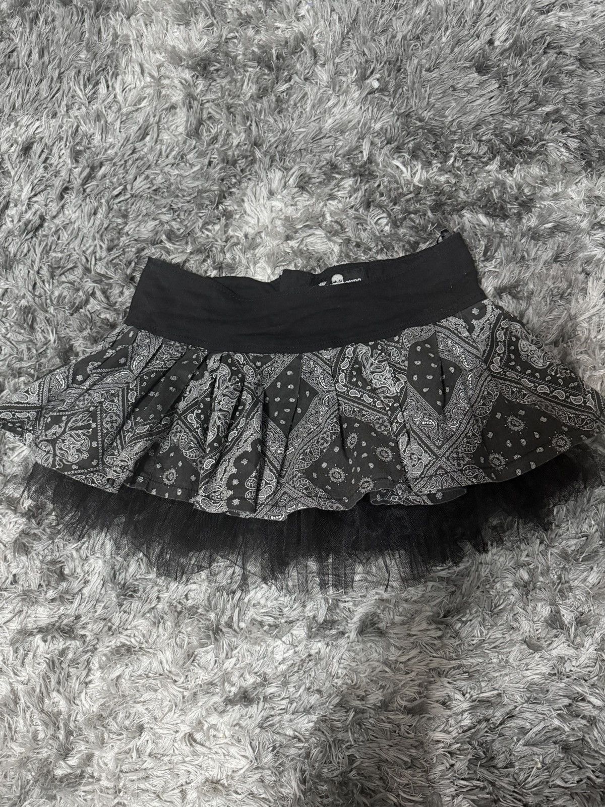 Tripp NYC gothic royal bones pleated micro mini low waisted skirt Size 32" / US 10 / IT 46 - 1 Preview