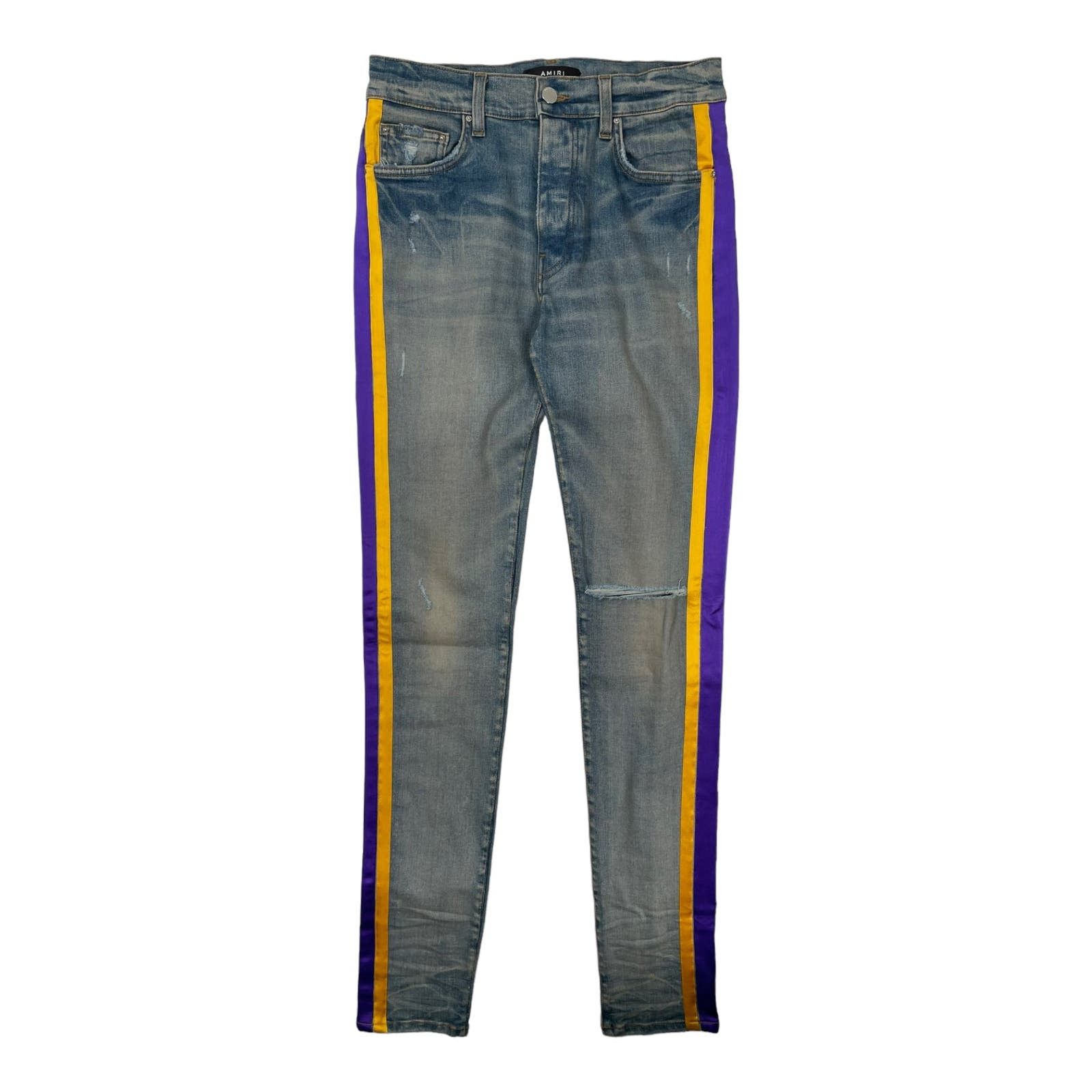 image of Amiri Lakers Track Jeans Clay Indigo, Men's (Size 31)