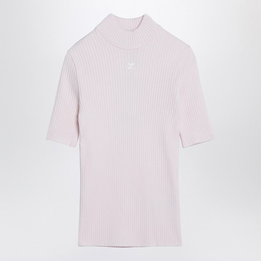 o1d2blof0824 Ribbed Turtleneck Sweater in Light Pink