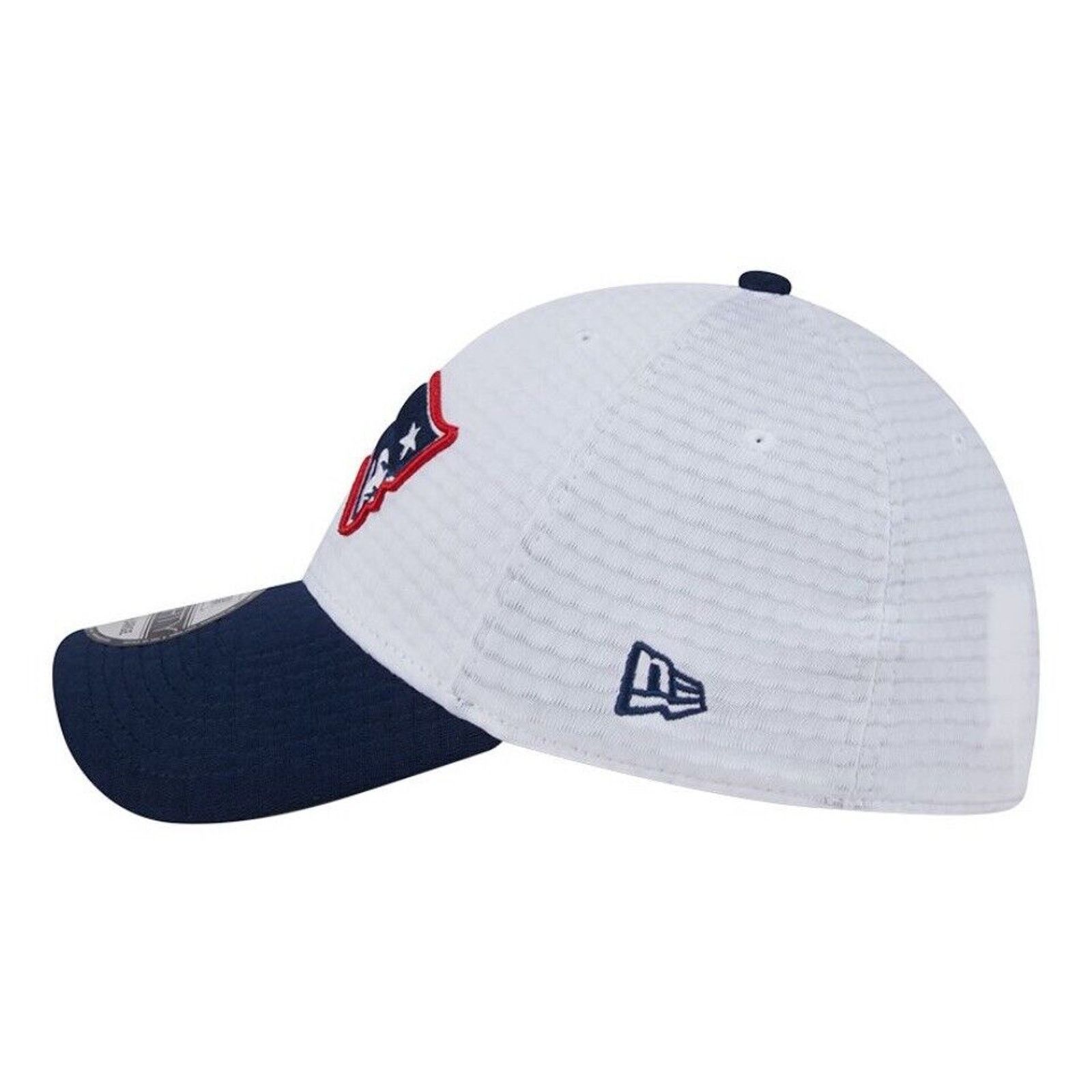 New Era New Era New England Patriots Hat 39Thirty White Navy Mens Size ONE SIZE - 4 Thumbnail
