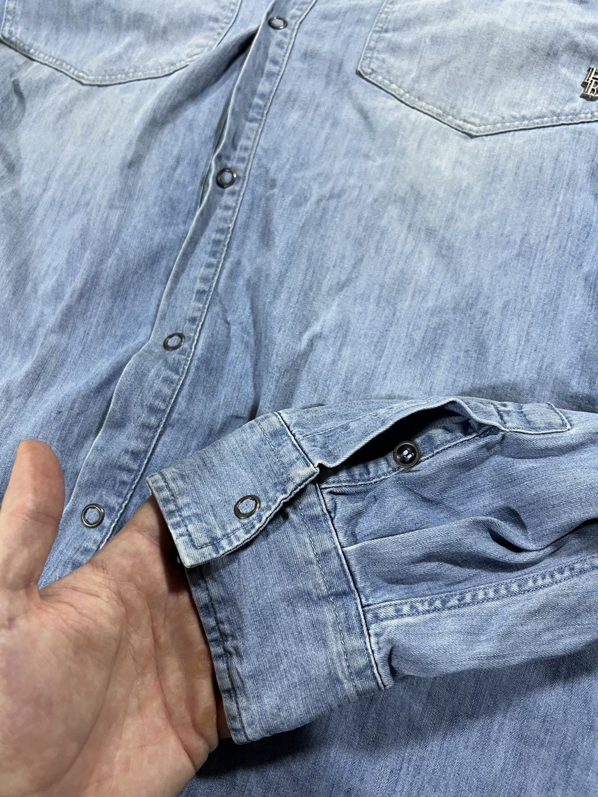 Balmain Vintage Pierre Balmain Denim Button-Up Shirt Long Sleeve Size US L / EU 52-54 / 3 - 7 Thumbnail