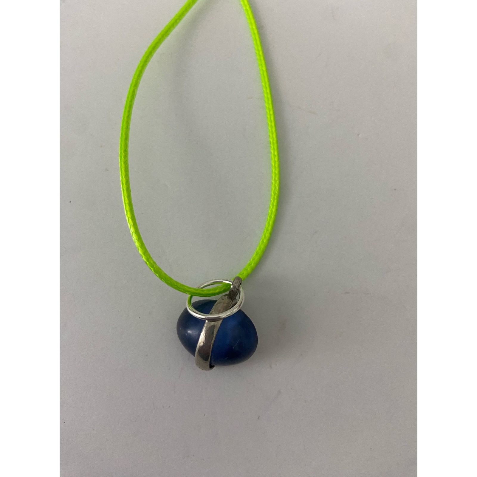 Other Blue glass oval pendant necklace silver tone Size ONE SIZE - 1 Thumbnail