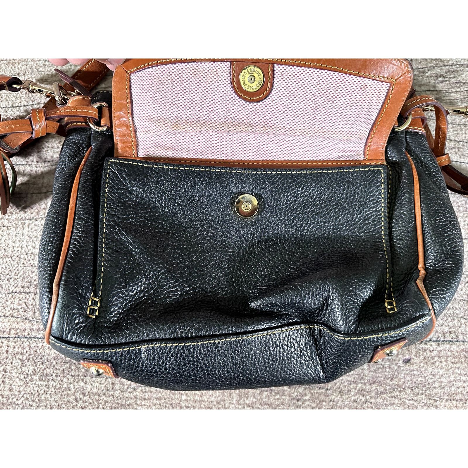 Dooney & Bourke Dooney & Bourke Black Pebble Leather Satchel with Bag Size ONE SIZE - 4 Thumbnail