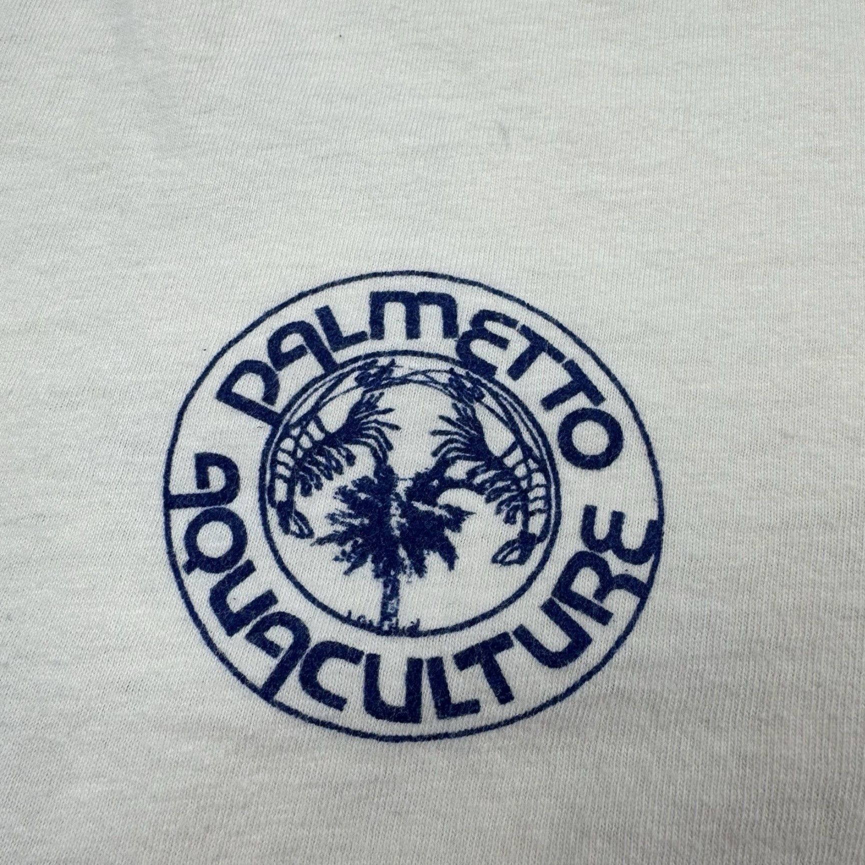 Hanes VINTAGE Hanes Palmetto Aquaculture Long Sleeve Shirt Adult Medium Beige 80s 1980s Nature Animals Crew Neck Cotton Textured Solid Mens Shirt Size US M / EU 48-50 / 2 - 4 Thumbnail