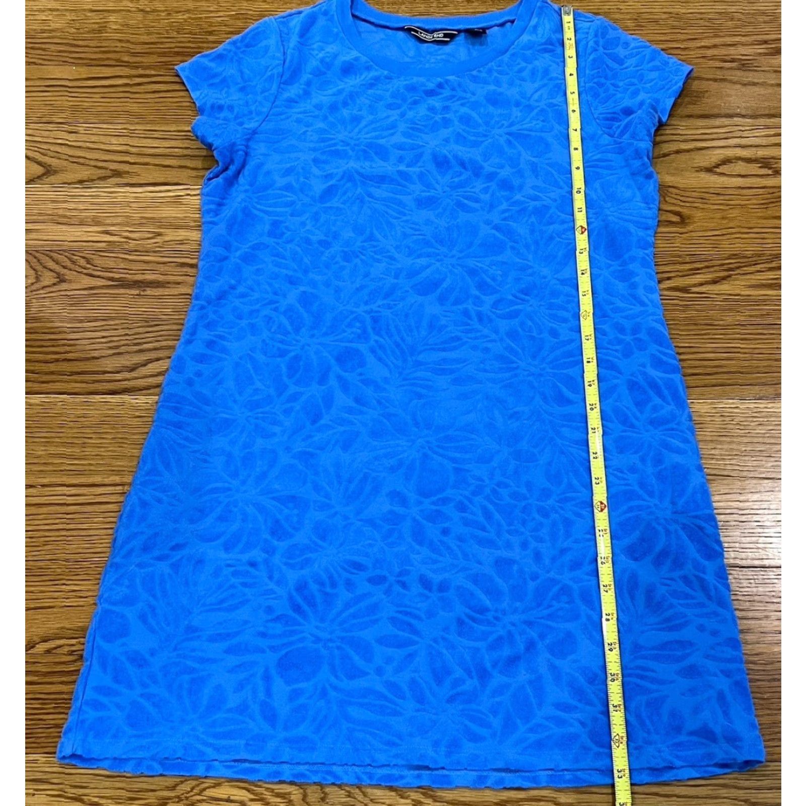 Lands' End Lands' End Women's Dress Floral A-Line Sleeveless Knee Length Spring Summer Fall Blue Size 6-8 Size S / US 4 / IT 40 - 6 Thumbnail