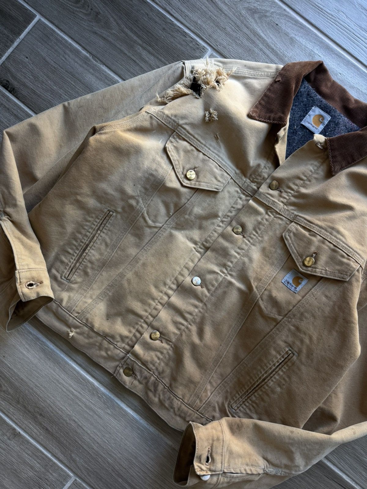 Carhartt Crazy Rare Vintage Distressed Carhartt Button WorkwearJacket Size US L / EU 52-54 / 3 - 3 Thumbnail