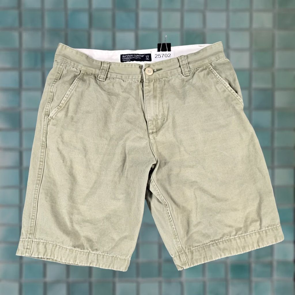 Superdry Superdry Mens Shorts 32 Chino Flat Front Green Size US 32 / EU 48 - 1 Thumbnail