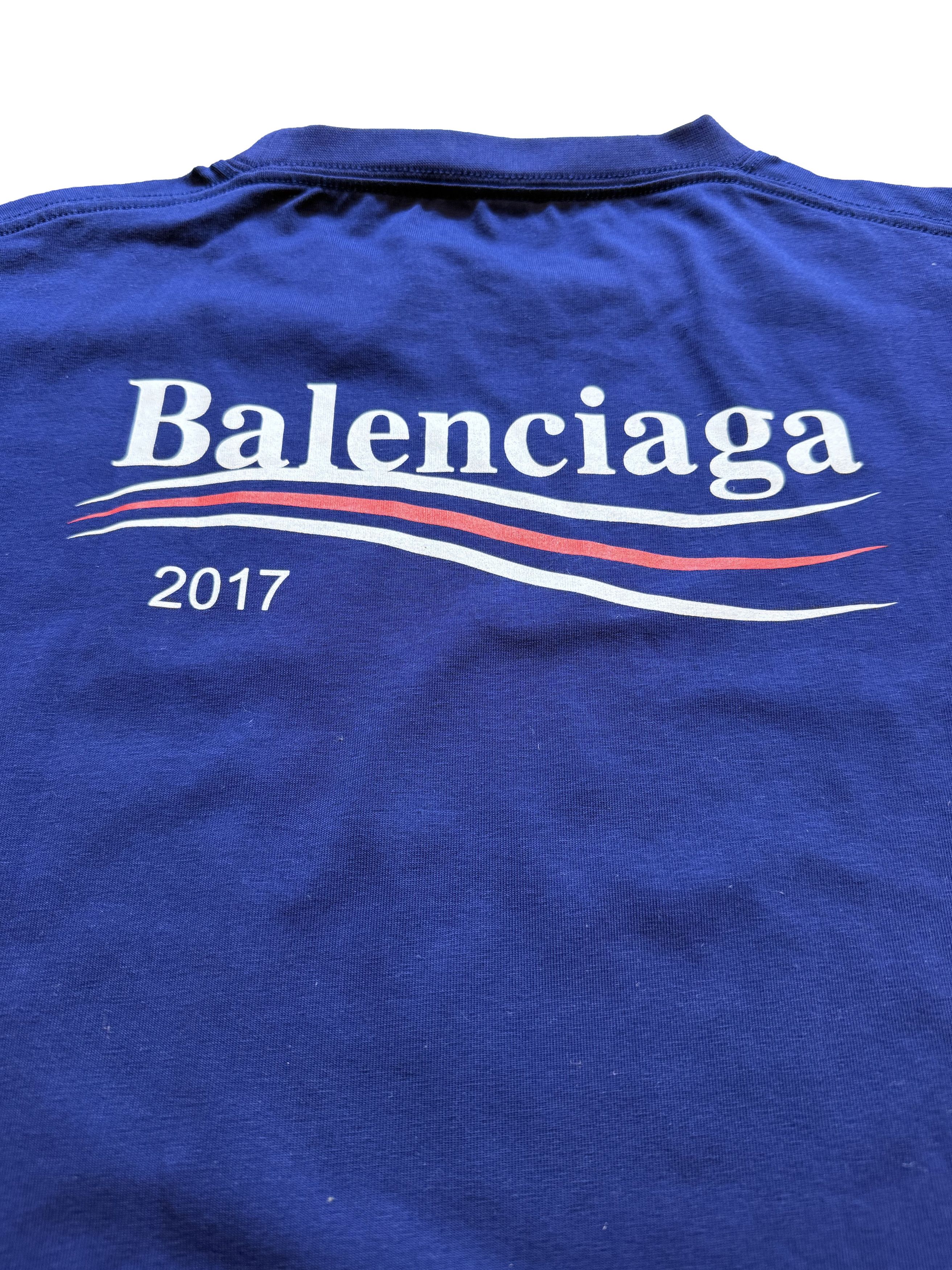 Balenciaga 2017 campaign logo t-shirt blue oversized Bernie TEE Size US XL / EU 56 / 4 - 2 Thumbnail