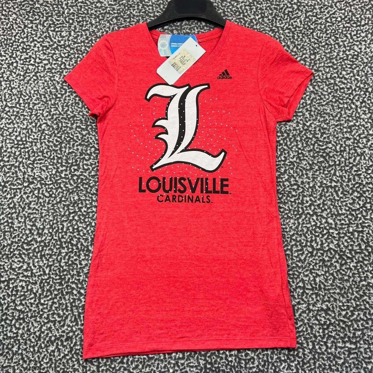 Adidas Louisville Cardinals Shirt Women Adidas Short Sleeve New S Size S / US 4 / IT 40 - 1 Thumbnail