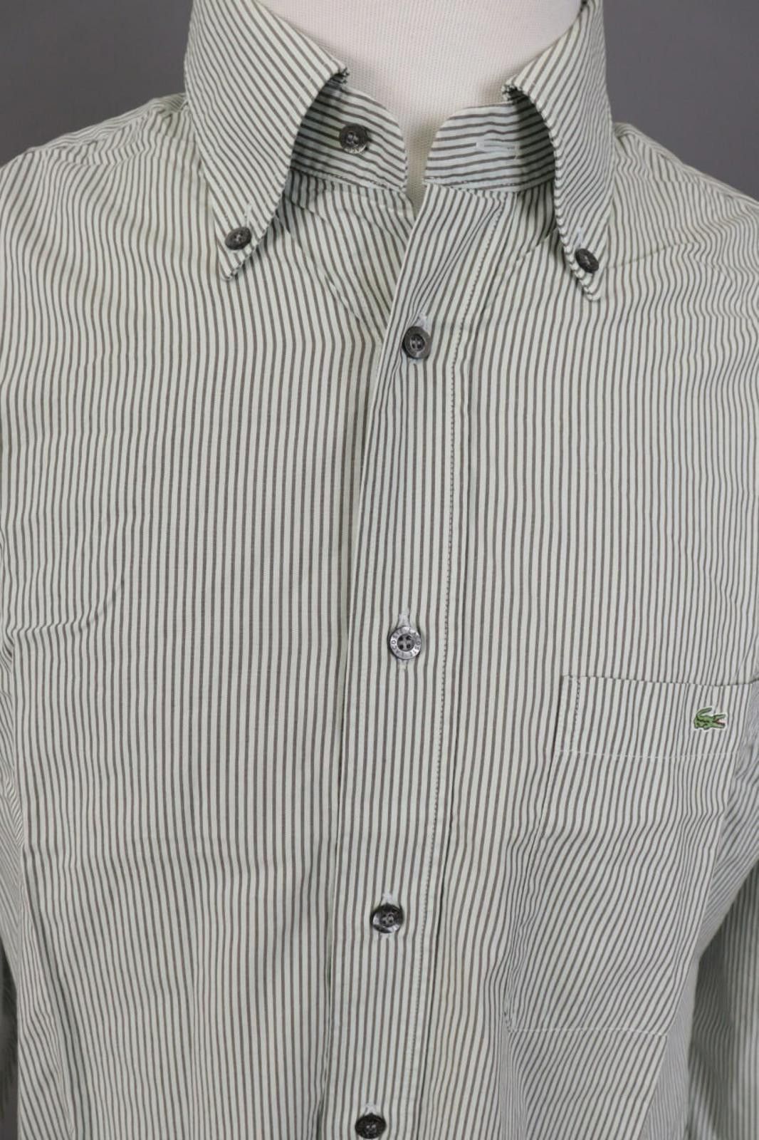 Lacoste Lacoste Gray Pinstripe Button Dress Shirt Size 44 Size US M / EU 48-50 / 2 - 6 Thumbnail