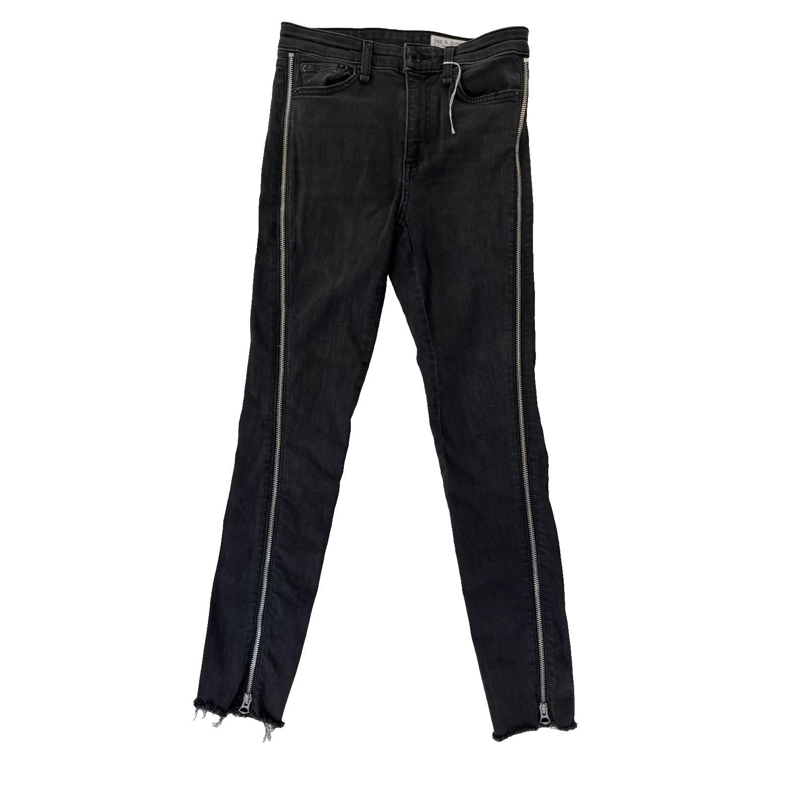 Rag & Bone Rag & Bone Jeans Womens 24 High Rise Skinny Zip Frayed Ankle Size 24" / US 00 / IT 34 - 2 Thumbnail