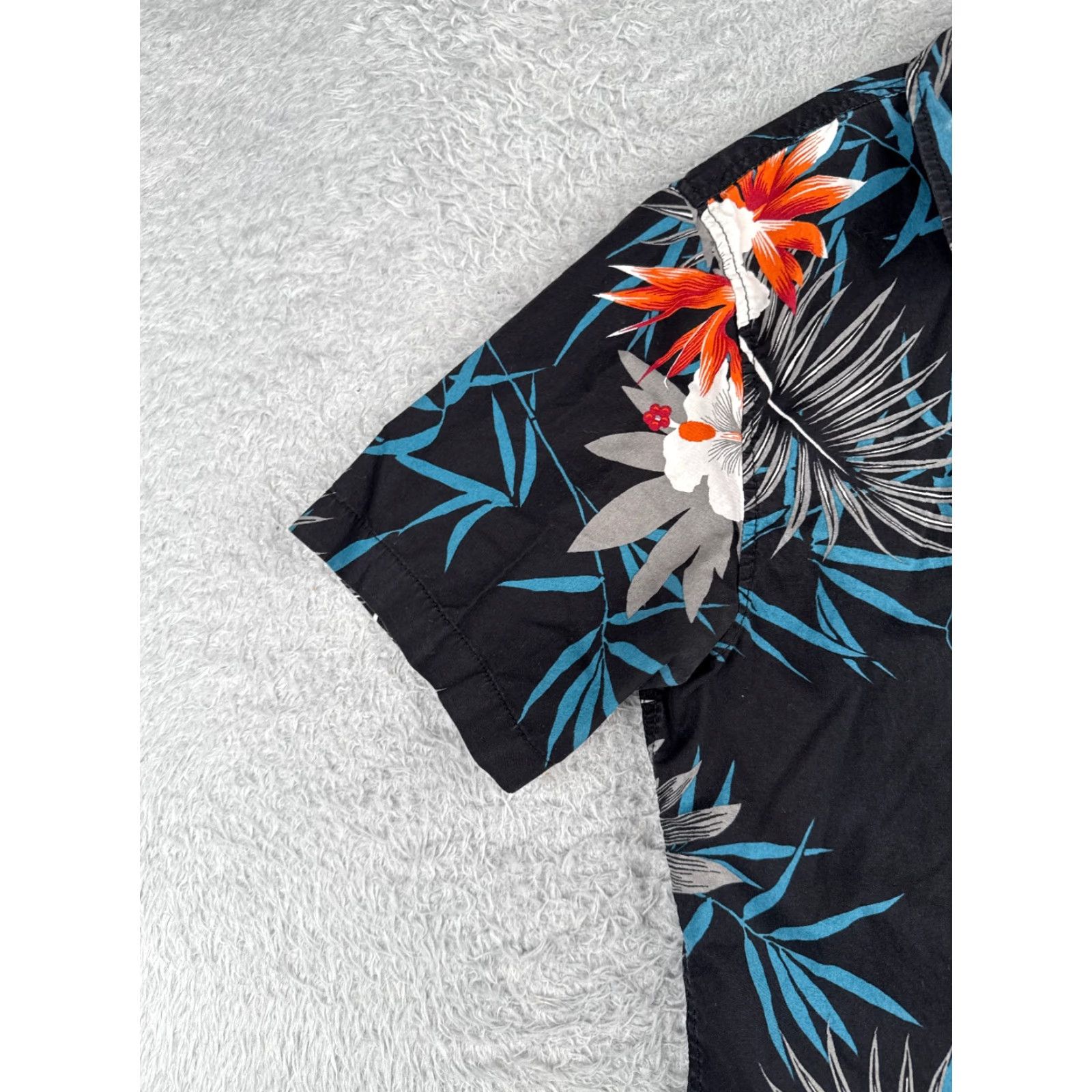 Vans VANS Shirt Men Adult Small Black Floral Leaf Hawaiian Button Up Cotton Mens Size US S / EU 44-46 / 1 - 3 Thumbnail