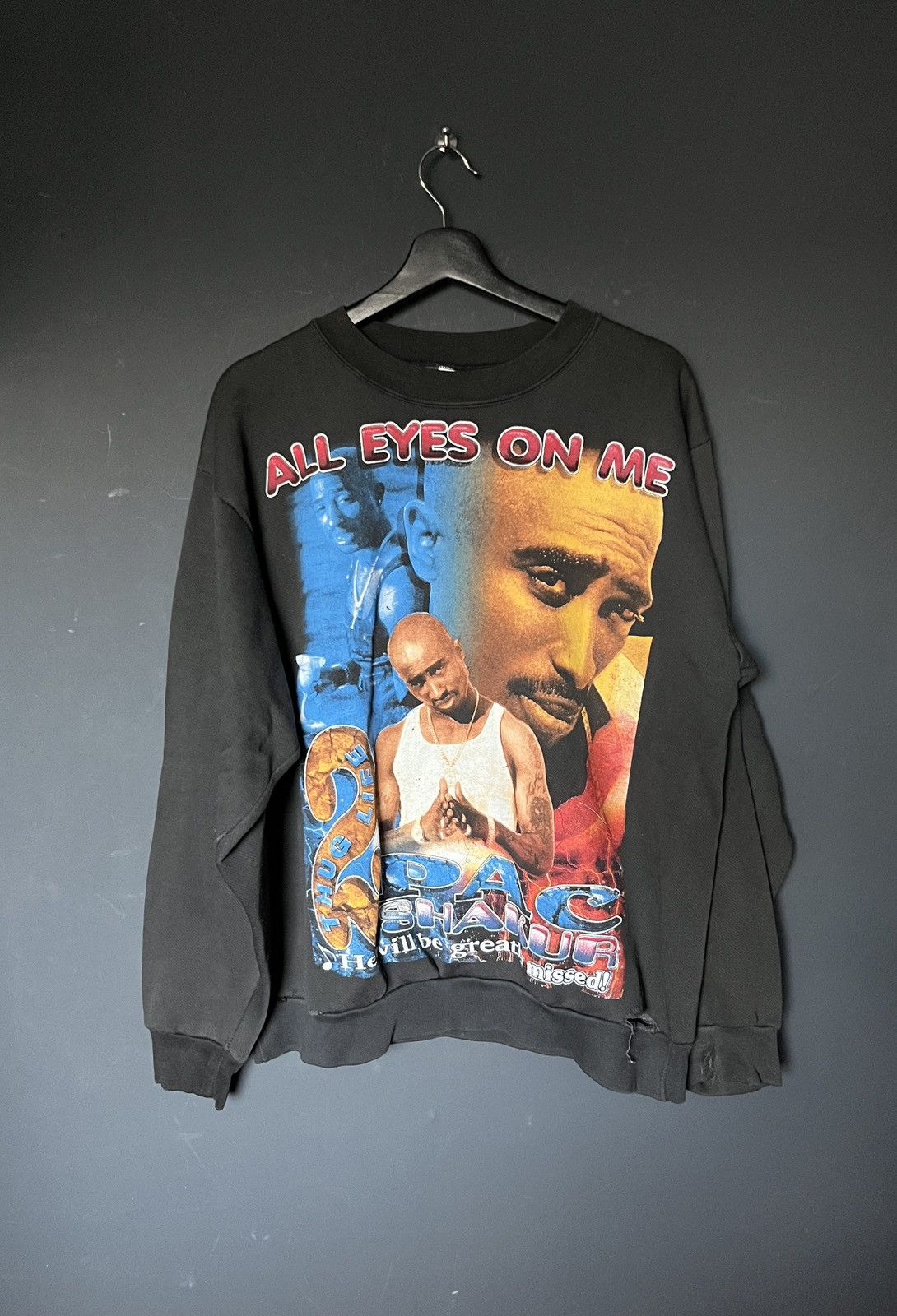Rap Tees Vintage 2pac Rap Crewneck Sweater Size Large Size US L / EU 52-54 / 3 - 1 Thumbnail