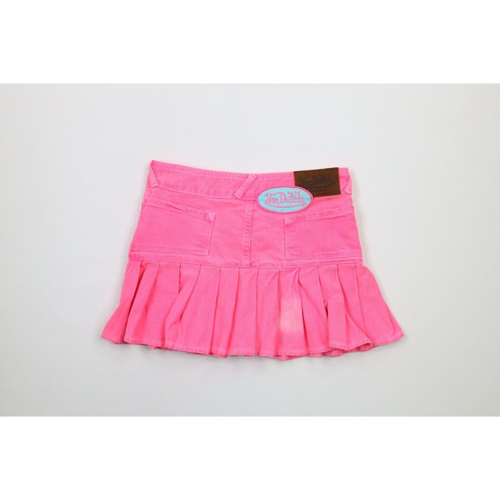 Vintage × Von Dutch Vintage Y2K Von Dutch Barbie Denim Jean Mini Skirt Pink Size 27" / US 4 / IT 40 - 5 Thumbnail