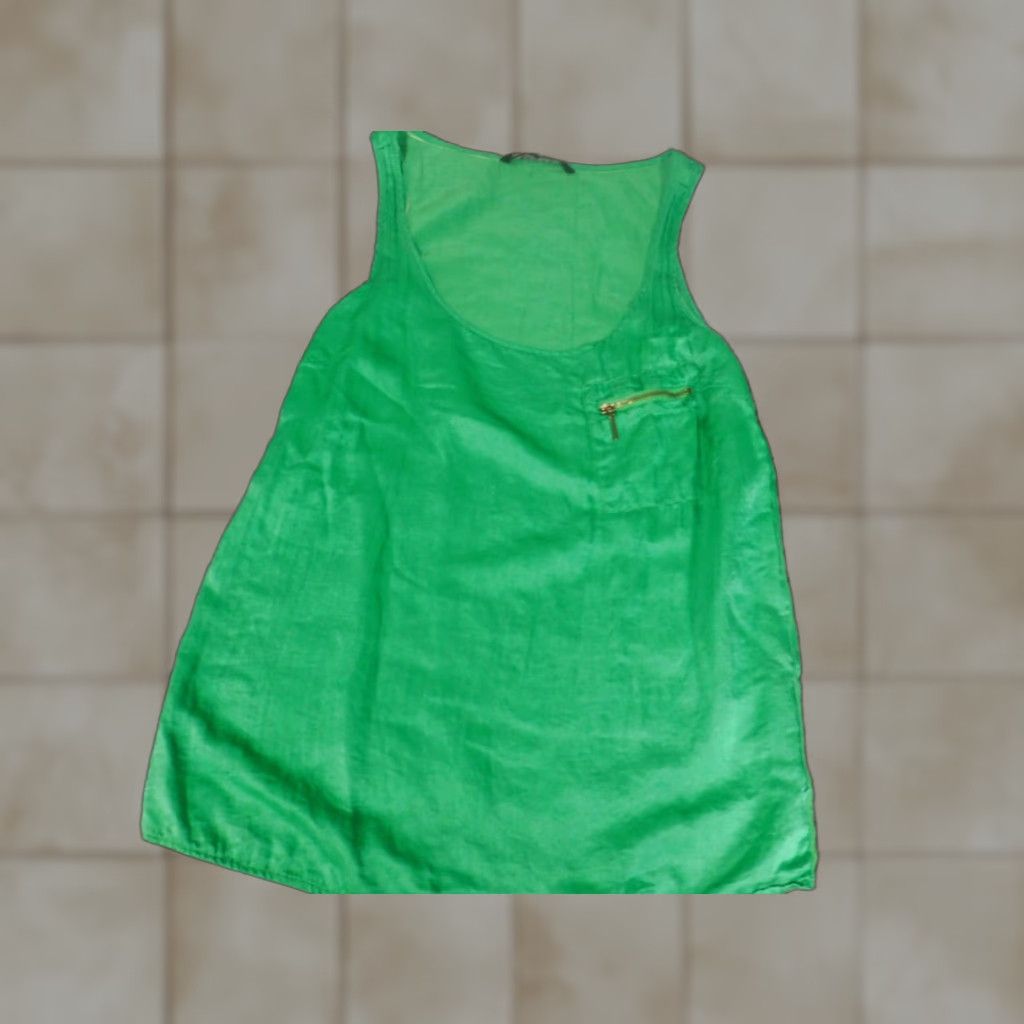 Zara Zara Tank Top Women Sleeveless Green Small Knit Polyester Pocket Casual Modern 90s? (No, but avoid adding). Size S / US 4 / IT 40 - 1 Thumbnail