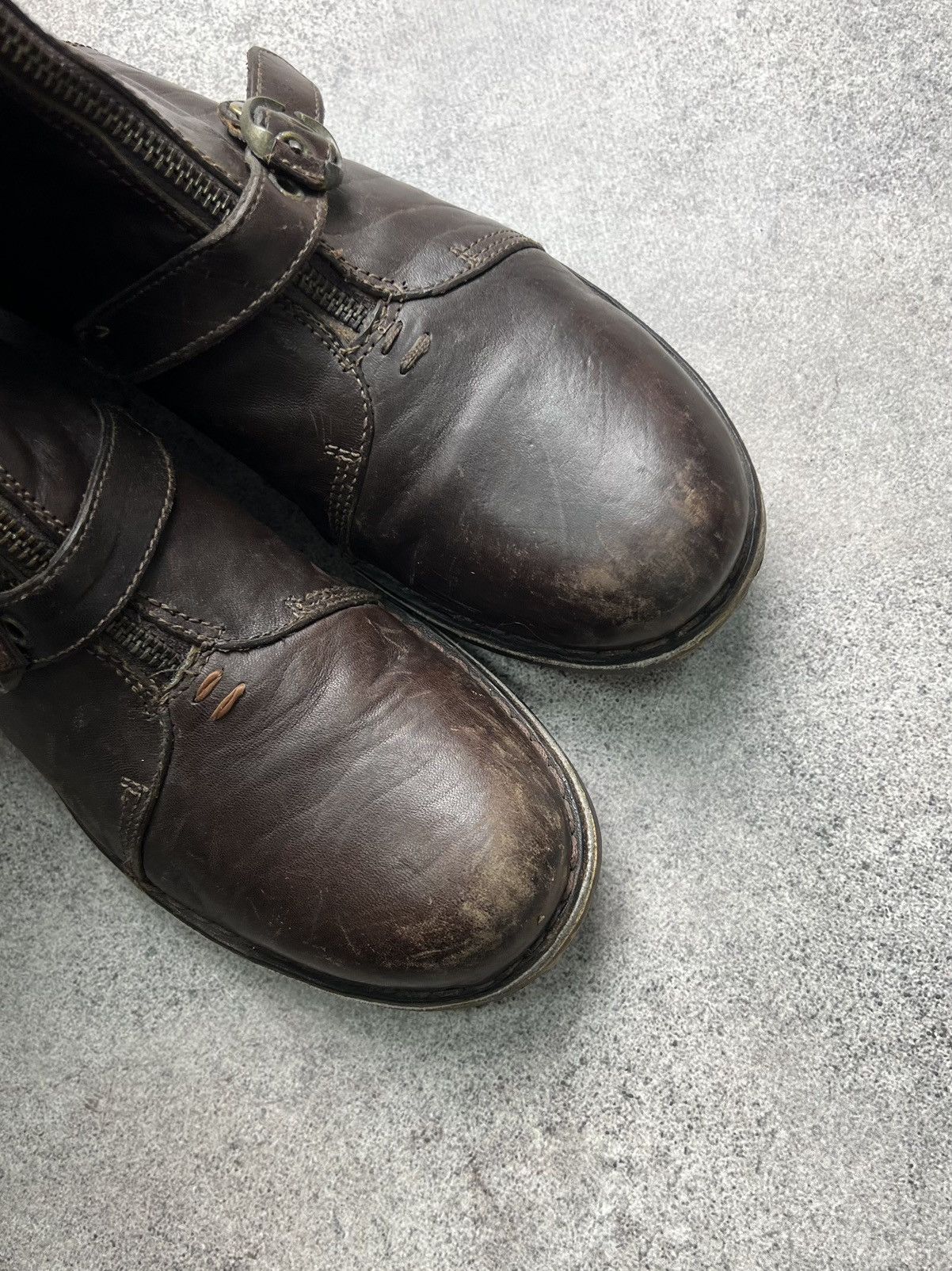 Guidi Vintage italian leather high knee belted boots with zips Size US 10 / IT 40 - 8 Thumbnail