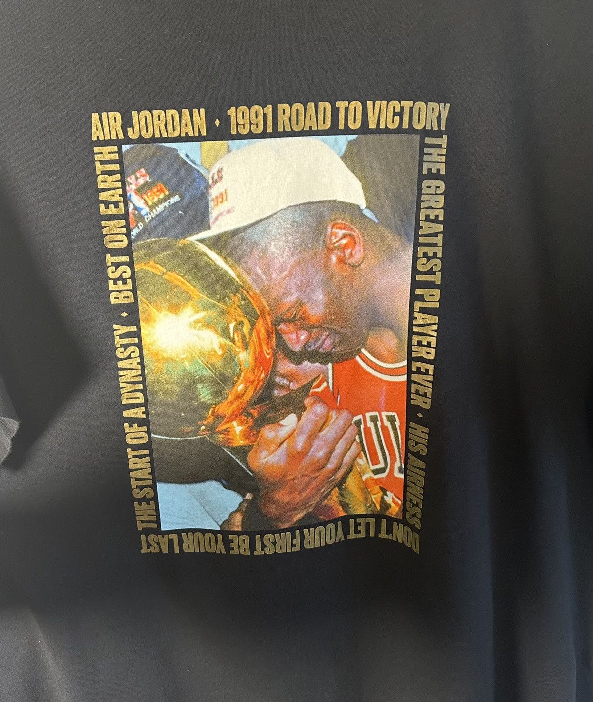 Jordan Brand Air Jordan Shirt Mens XL Black Jumpman 1991 Road To Victory Size US XL / EU 56 / 4 - 5 Thumbnail