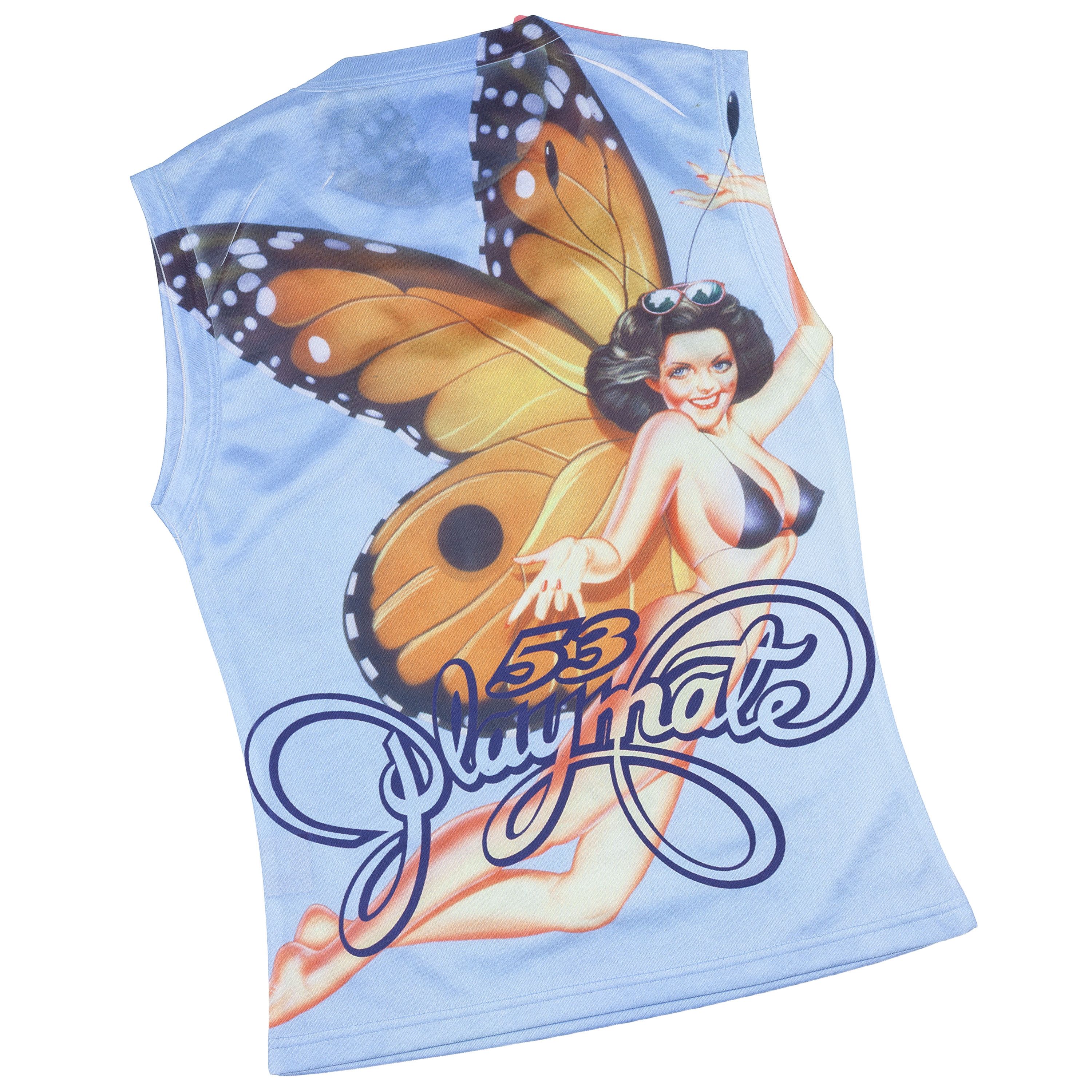 Playboy Playboy Playmate 2003 Vintage Blue Butterfly Print Tank Top Size S / US 4 / IT 40 - 3 Thumbnail