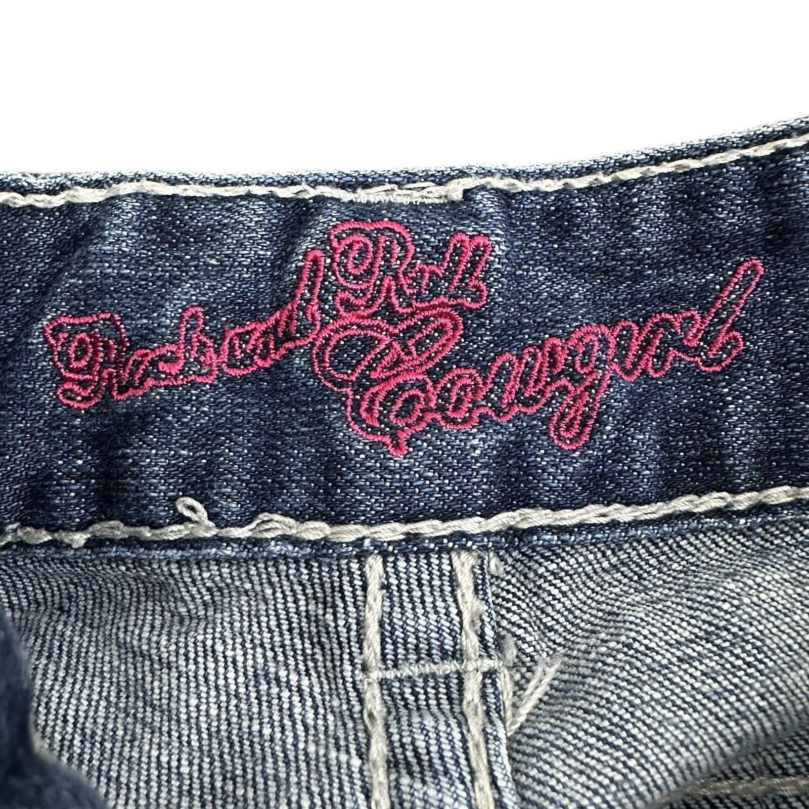 Other Rock & Roll Cowgirl Jeans Womens 32x34 Studded Silver Stitch Size 32" / US 10 / IT 46 - 7 Thumbnail