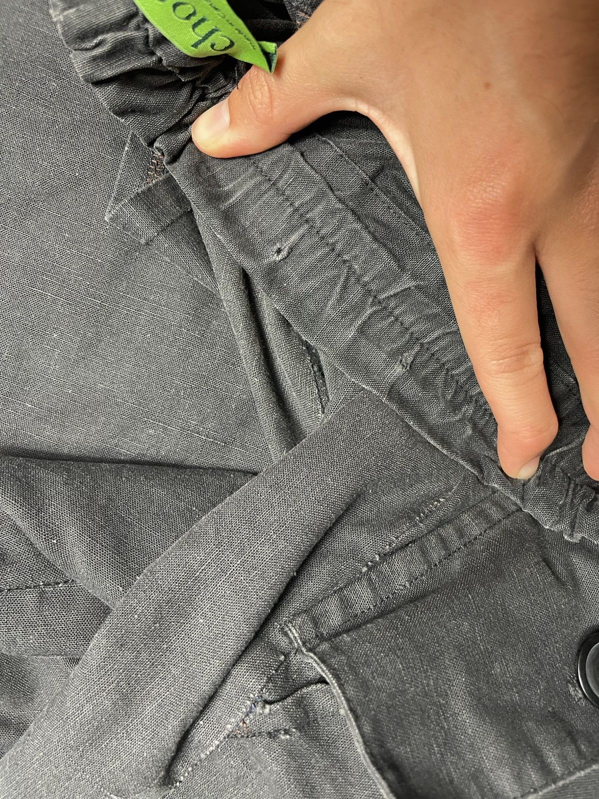 Chorley × Handmade S/S treated linen waxed carpenter cargo pod shorts Size US 34 / EU 50 - 4 Thumbnail