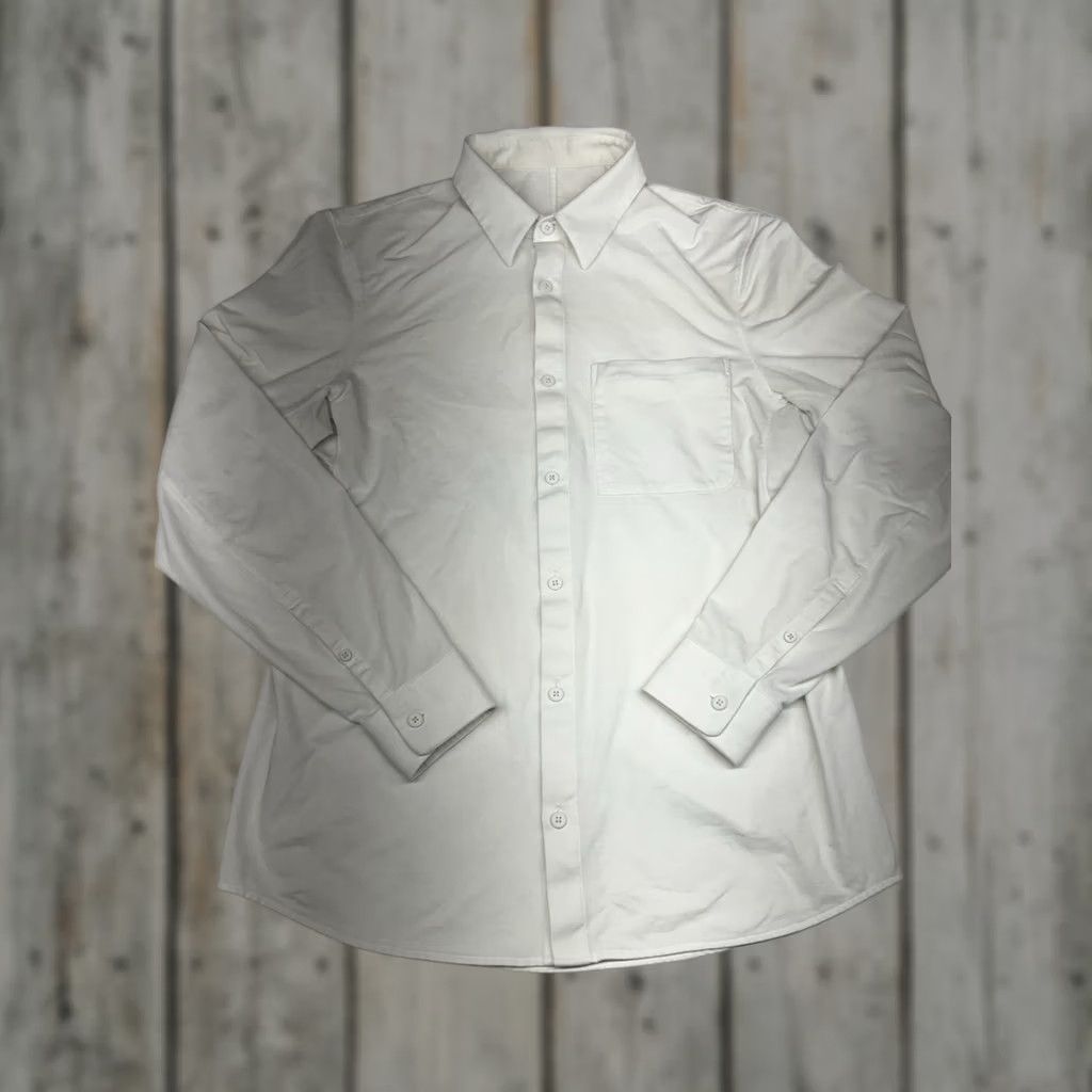 Lululemon Lululemon Shirt Mens Medium White Solid Polyester Button-Up/Collared Long Sleeve with Pockets Size US M / EU 48-50 / 2 - 1 Thumbnail