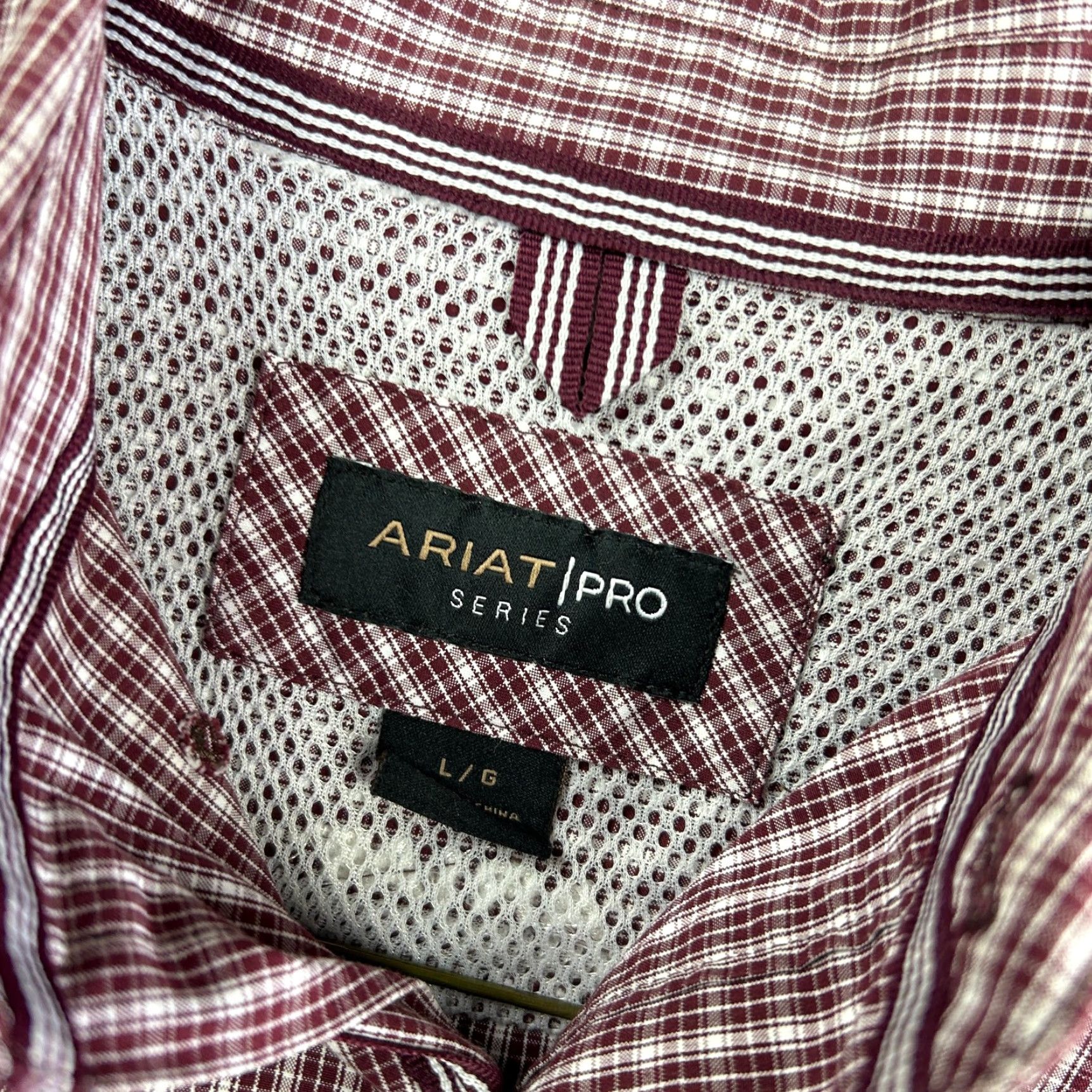 Ariat Ariat Pro Series Shirt Plaid Long Sleeve Button-Up L Plum Men Cowboy Rodeo Workwear Casual Size US L / EU 52-54 / 3 - 3 Thumbnail