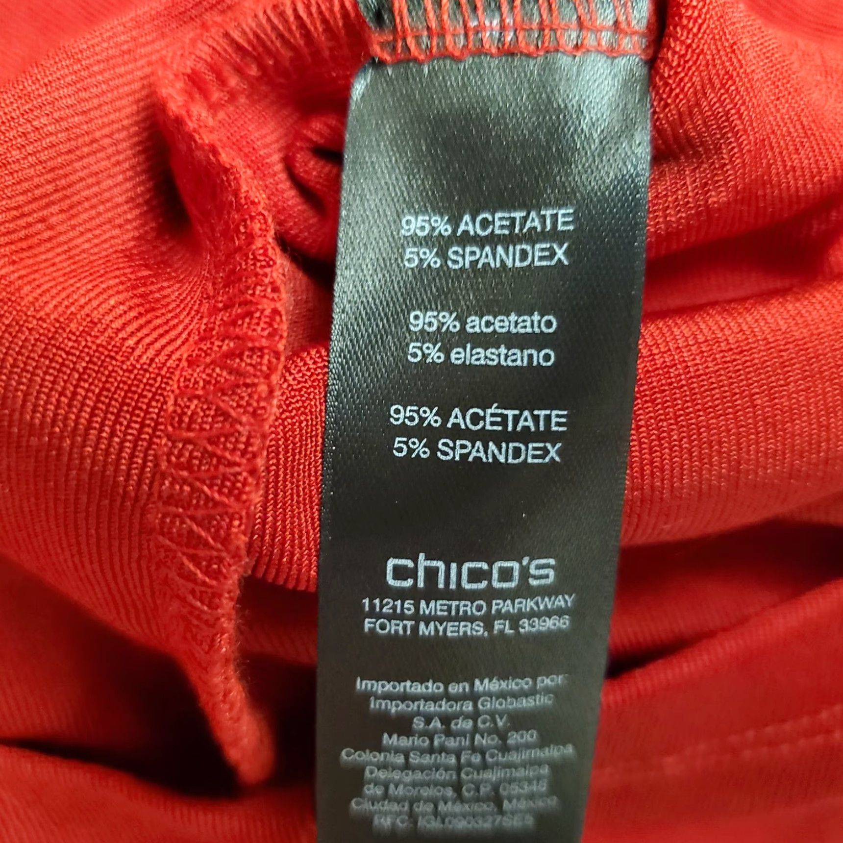 Vintage Chicos Top Womens Size 3 Red Trevelers Stretch Blend Gold Chain Casual Blouse Knit V-Neck Long Sleeve Easy Care Machine Washable Size XS / US 0-2 / IT 36-38 - 6 Thumbnail