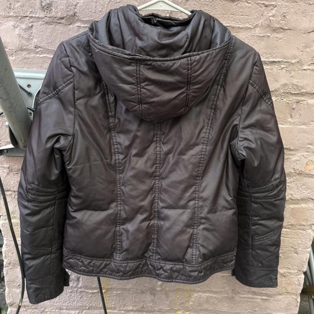 Other Y2K Black Moto Biker Detachable Zip Hood Puffer Jacket Size L / US 10 / IT 46 - 2 Thumbnail