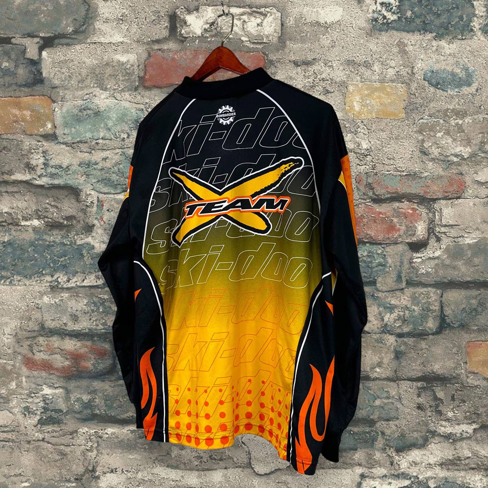 Japanese Brand Vintage Ski Doo Motocross Jersey Jet Black Orange Yellow 90s Size US L / EU 52-54 / 3 - 5 Thumbnail