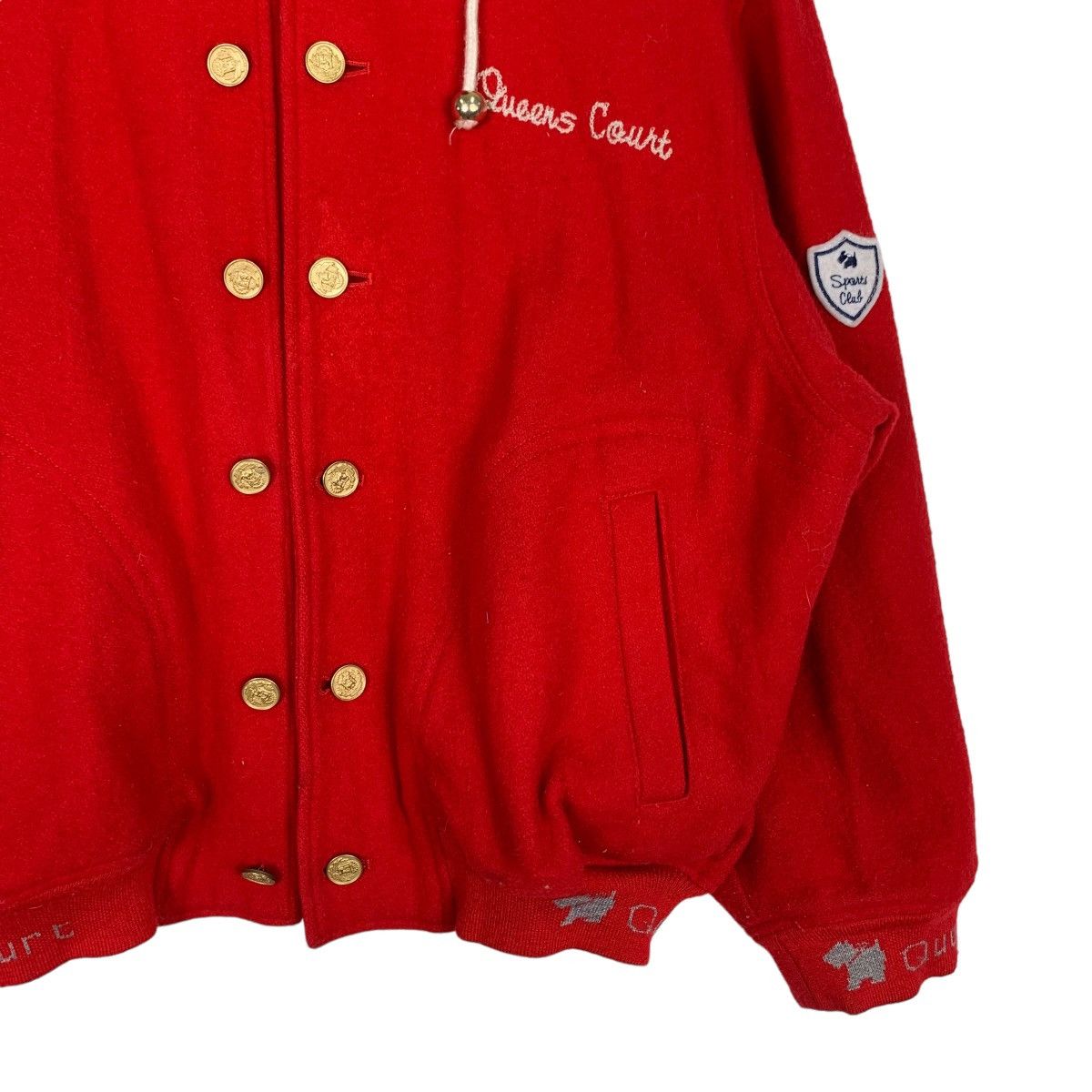 Japanese Brand QUEENS COURT Red Wool Bomber Jacket #0939-C42 Size US M / EU 48-50 / 2 - 4 Thumbnail