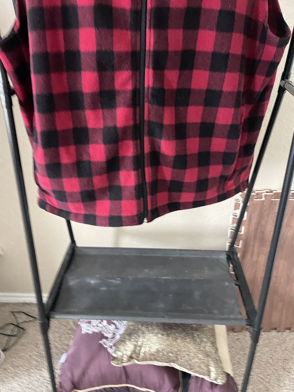 Woolrich Woolen Mills Heavyweight Buffalo Red & Black Fleece vest Size US XL / EU 56 / 4 - 3 Thumbnail