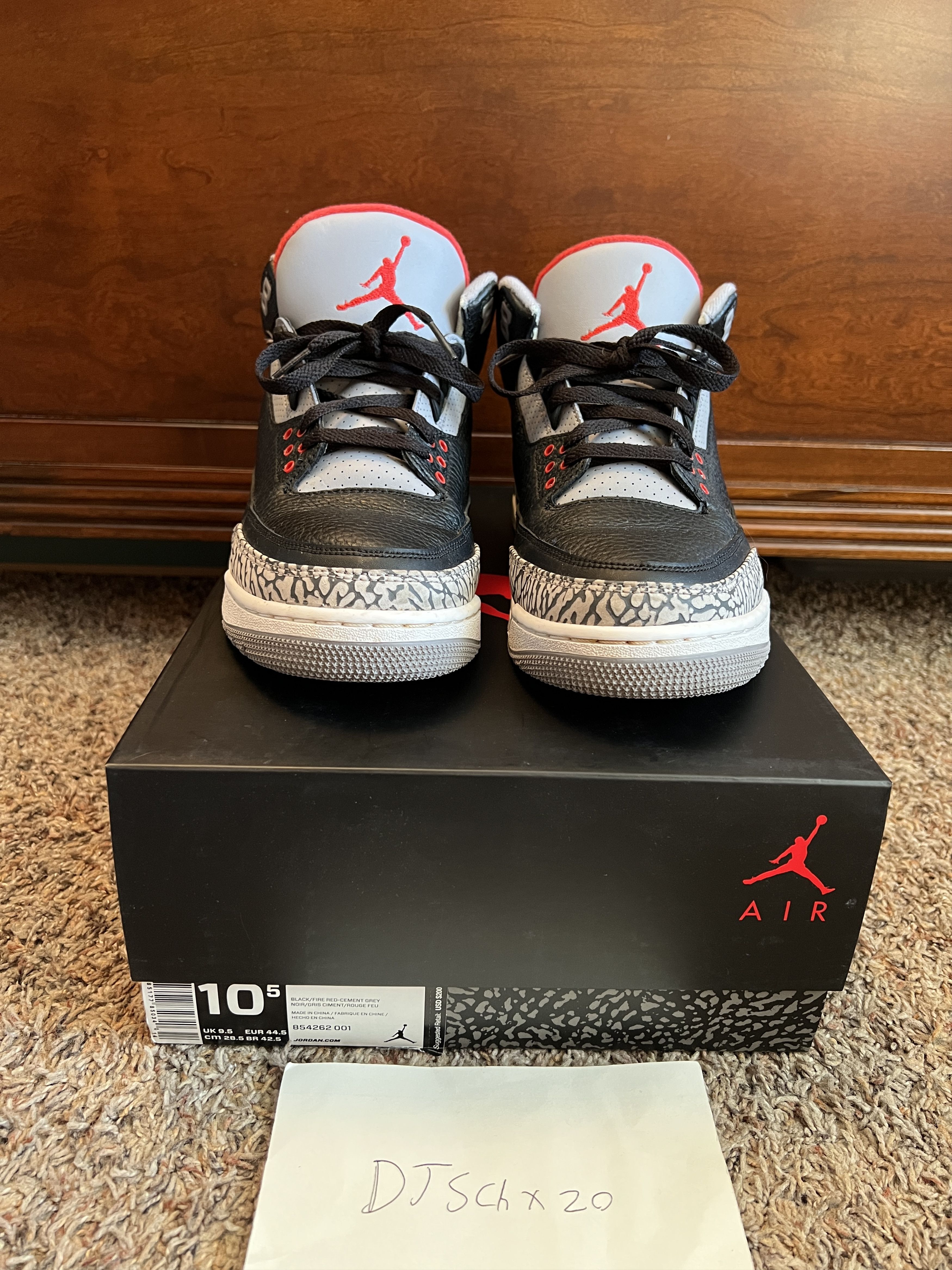 Jordan Brand Air Jordan 3 Retro "Black Cement" (2018) Size US 10.5 / EU 43-44 - 4 Thumbnail