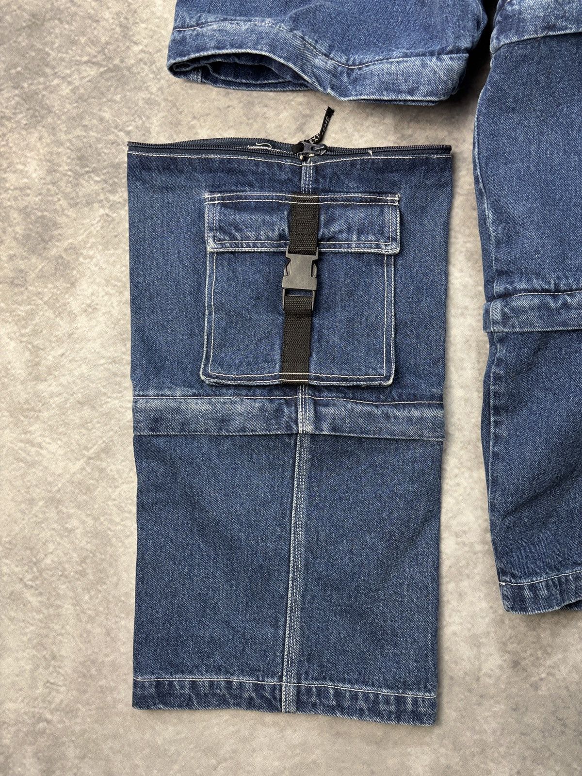 JNCO × Southpole × Vintage 1990s Extreme Zone Denim Cargo Pants Vintage Rave Jorts Zip Size 26" / US 2 / IT 38 - 8 Thumbnail