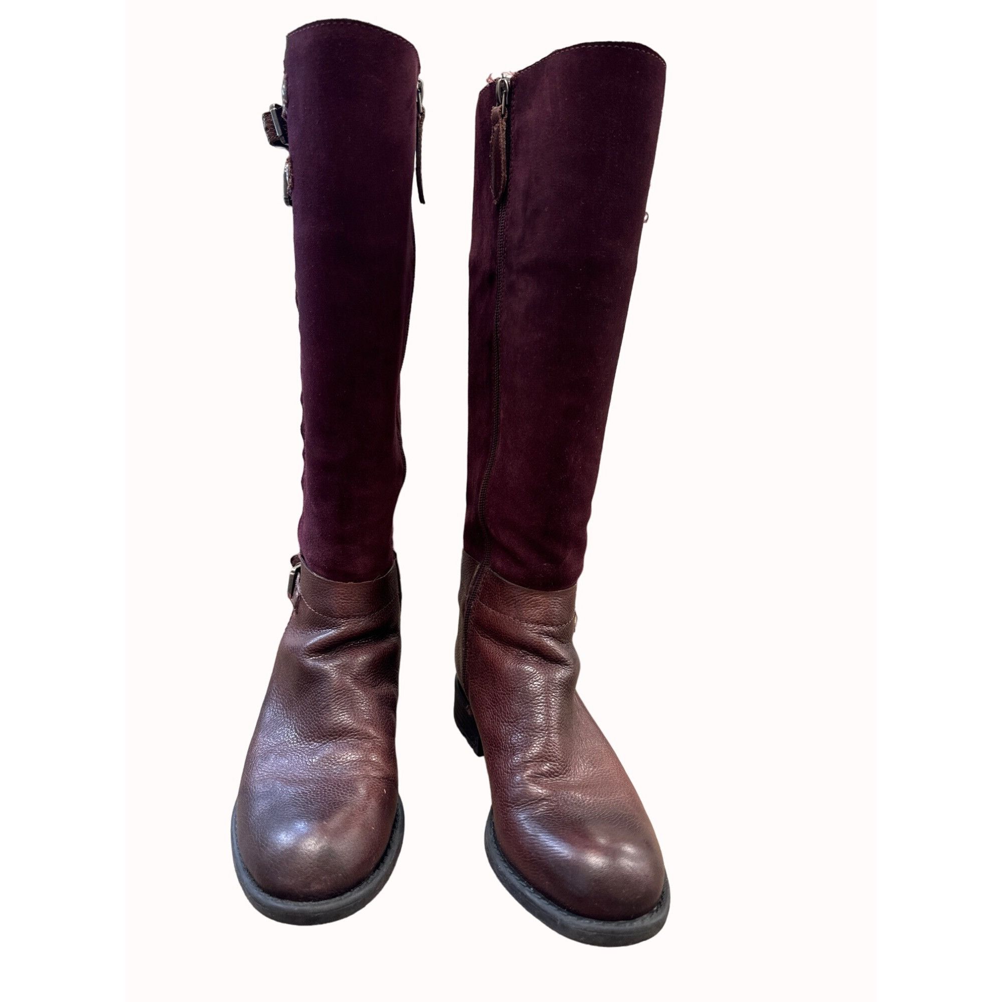 Franco Sarto Franco Sarto L Pacer womens red leather brown riding boots s Size US 7 / IT 37 - 3 Thumbnail