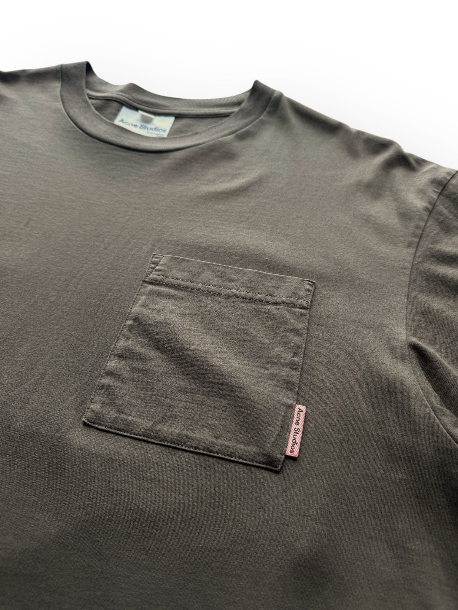 Acne Studios Acne Boxy Cropped Olive Tee Size US M / EU 48-50 / 2 - 3 Thumbnail