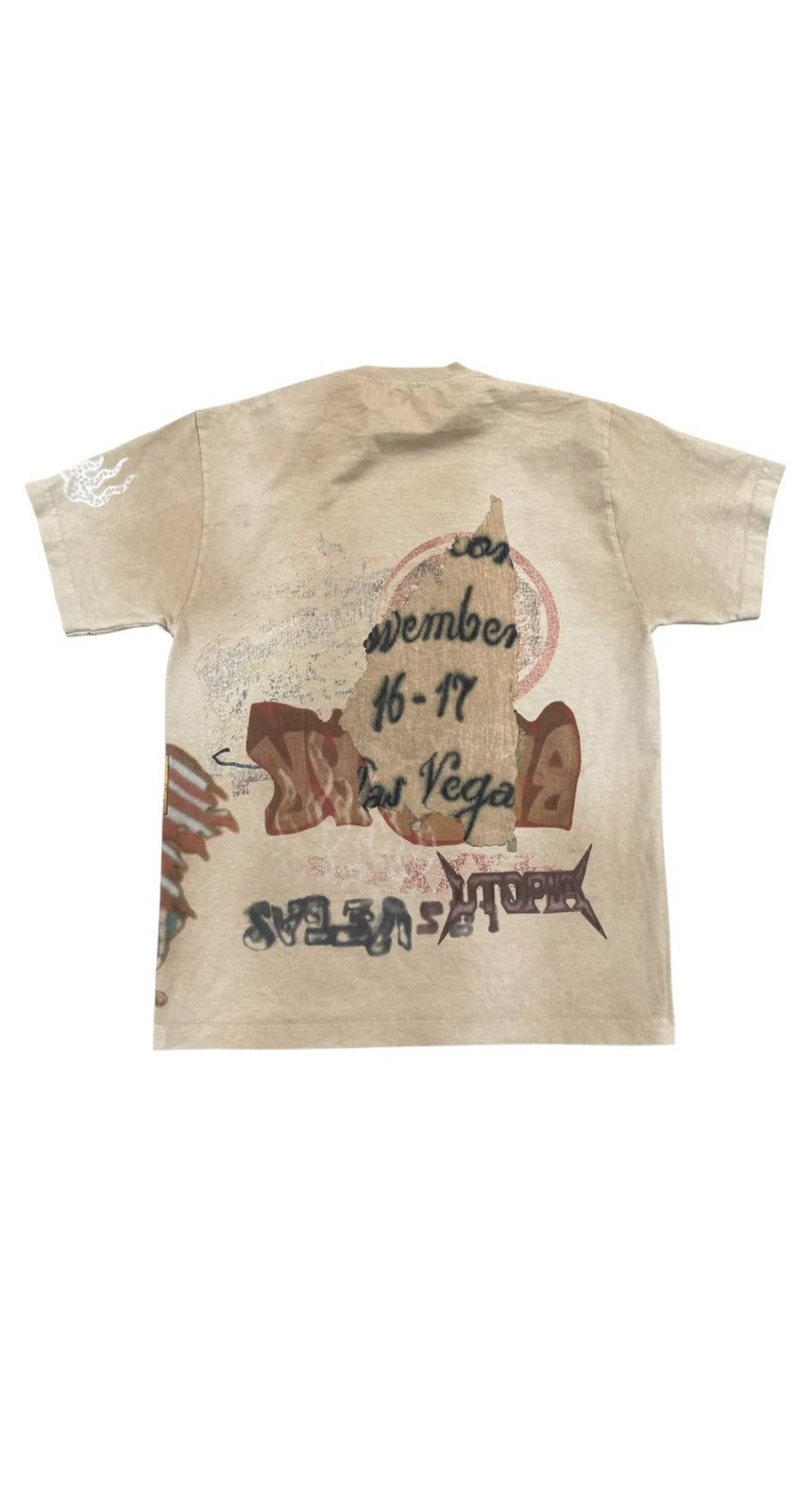 国内発送■CACTUS JACK■BAZAAR SOUVENIR TEE Travis Scott Travis Scott Vegas Bazaar Souvenir Tee Brown