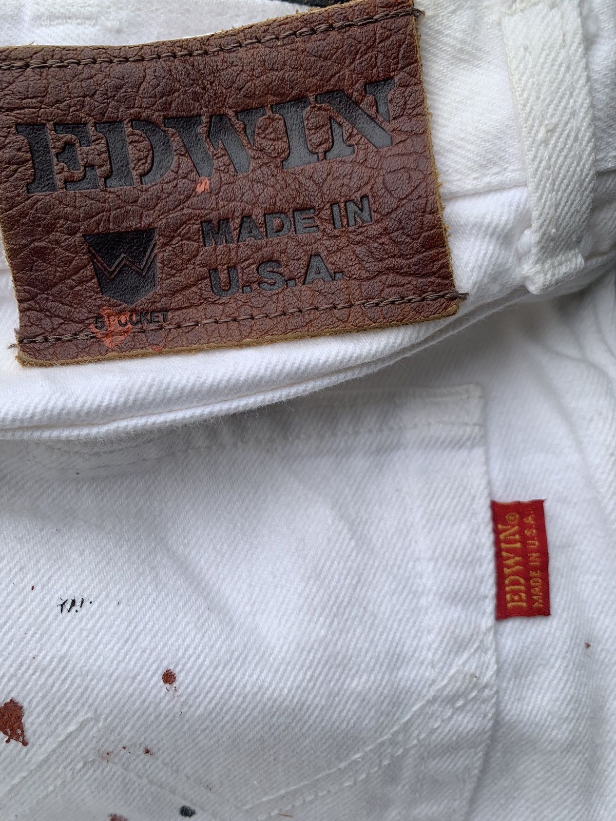 Edwin 80s EDWIN MADE IN USA 🇺🇸 CUSTOM DIRTY PAINTER. Size US 31 - 3 Thumbnail