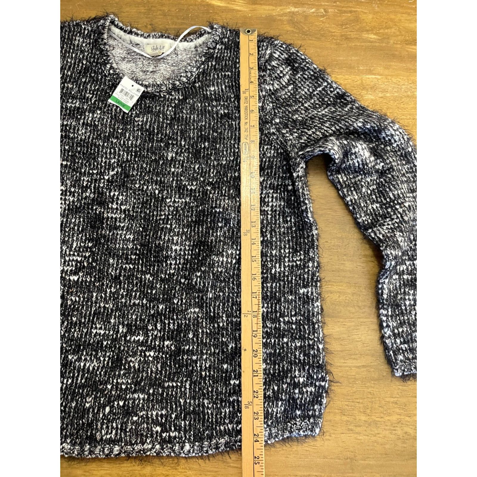 Vintage VINTAGE Style & Co. Sweater Shirt Women's Large Black White Sparkly Pullover NWT Size L / US 10 / IT 46 - 6 Thumbnail