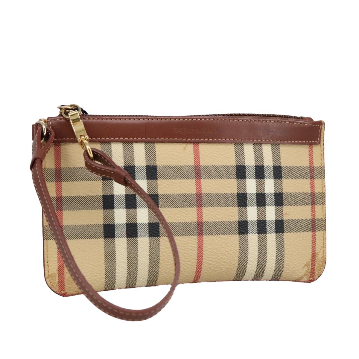 Burberry Nova Check Beige Canvas Clutch Bag (Pre-Owned) Size ONE SIZE - 1 Thumbnail