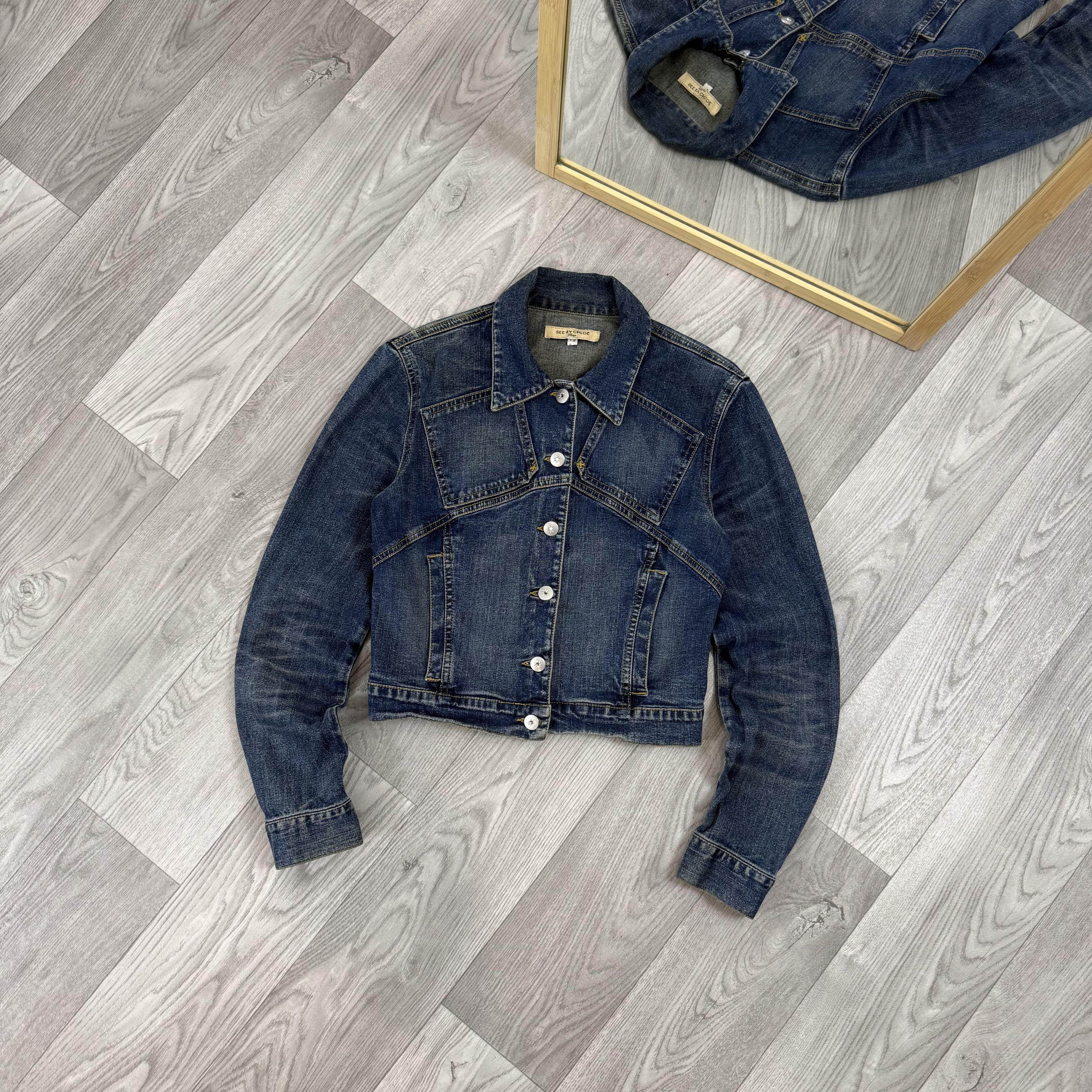 See by Chloe Vintage See By Chloe Blue Croppped Denim Trucker Jacket Size S / US 4 / IT 40 - 1 Thumbnail