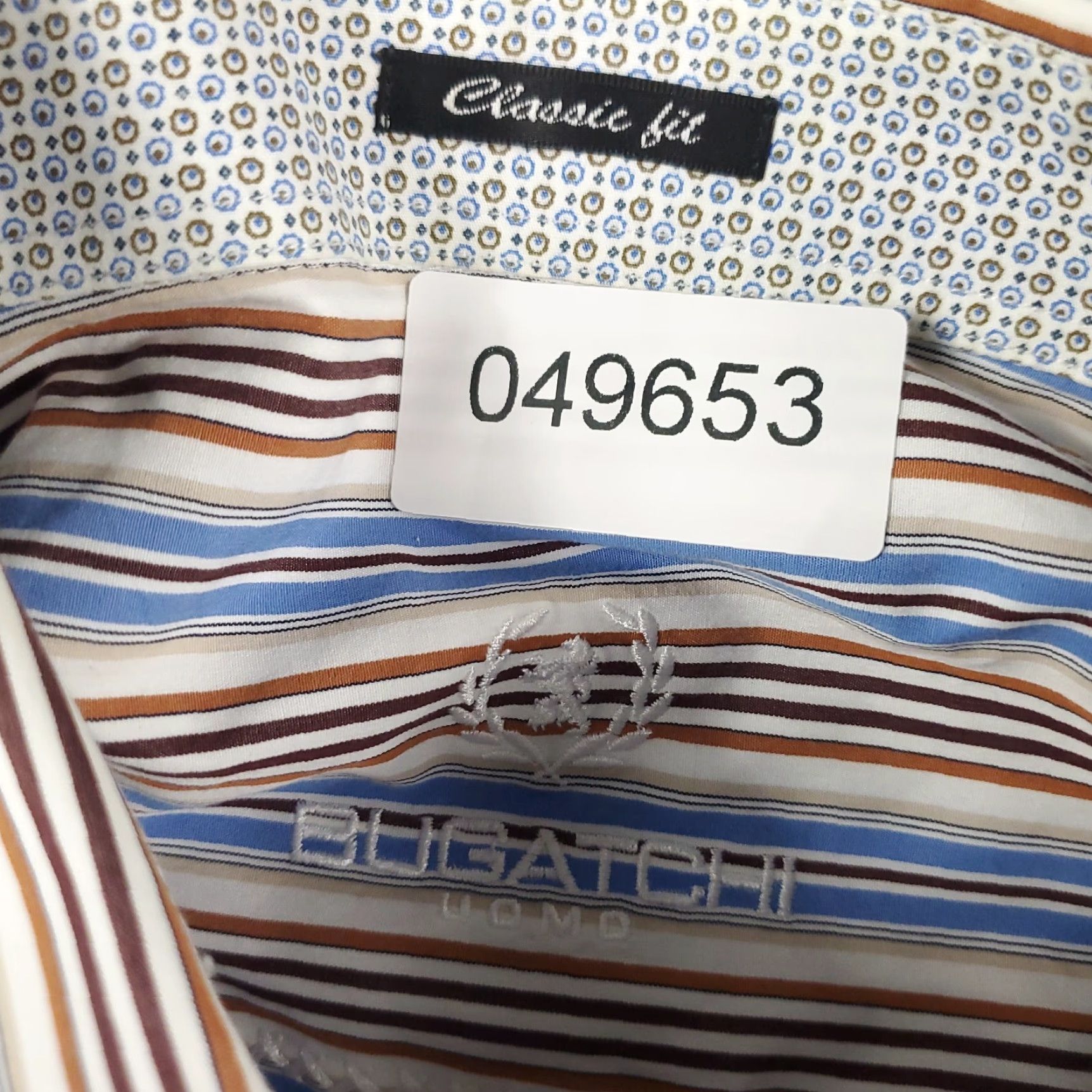 BUGATCHI Bugatchi Uomo Shirt Mens Large Blue Striped Classic Fit Button-Up Long Sleeve Size US L / EU 52-54 / 3 - 7 Thumbnail