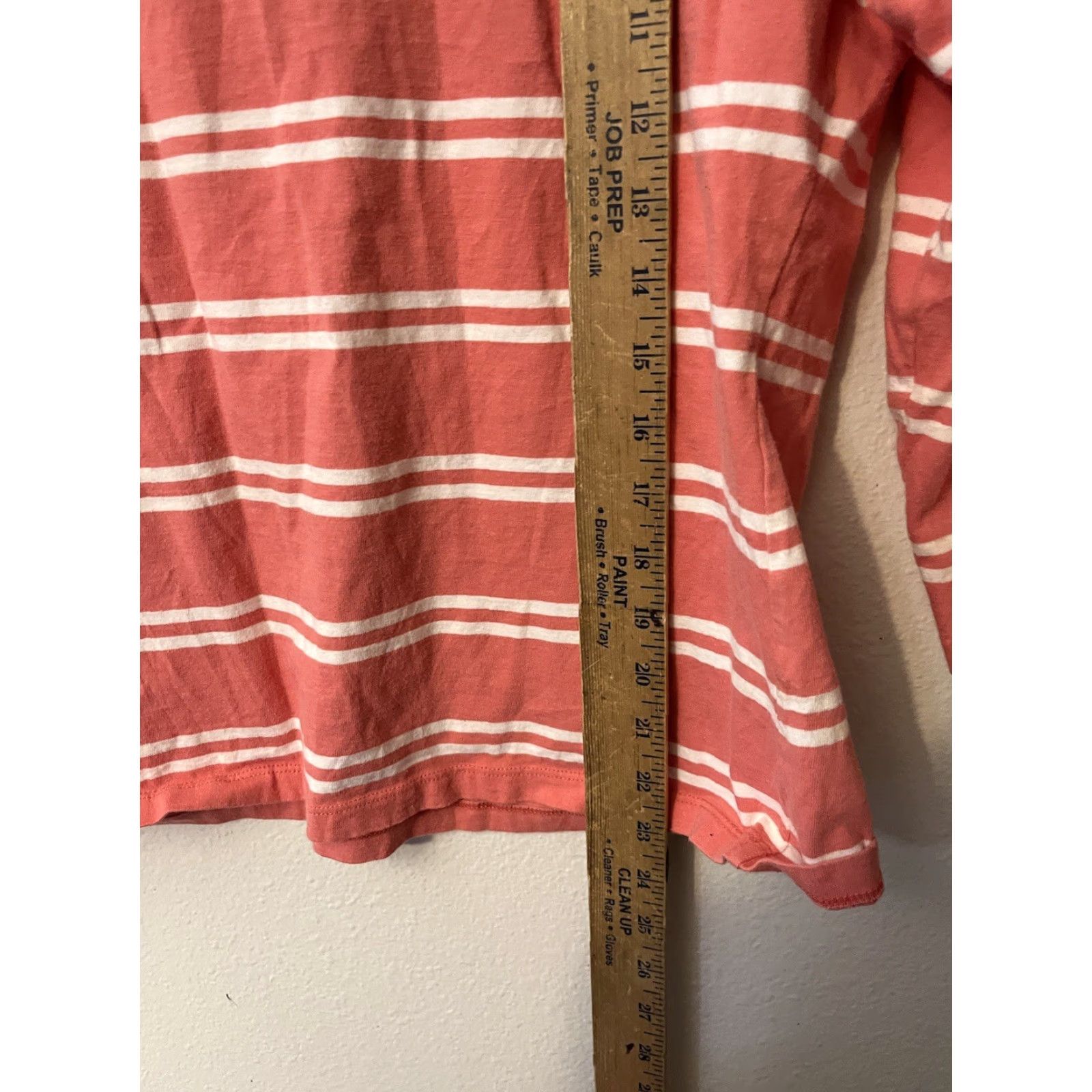 Charter Club Charter Club Sweater Knit Pullover Womens P/L Coral Striped Button Shoulder Lightweight Pullover 100% Cotton Petite Size Size L / US 10 / IT 46 - 4 Thumbnail