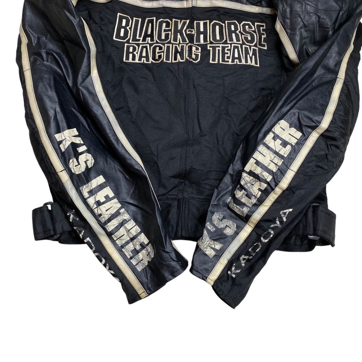 Kadoya Kadoya Black Horse Leather Mesh Bikers Jacket Size US L / EU 52-54 / 3 - 6 Thumbnail
