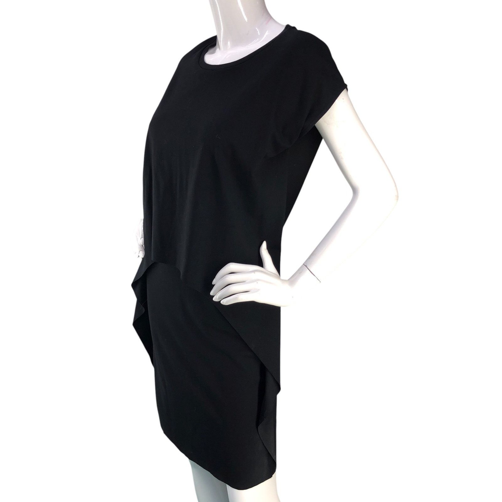 Cos COS Size XS Dress T Shirt Layered Side Ruffle Stretch Black Size XS / US 0-2 / IT 36-38 - 4 Thumbnail