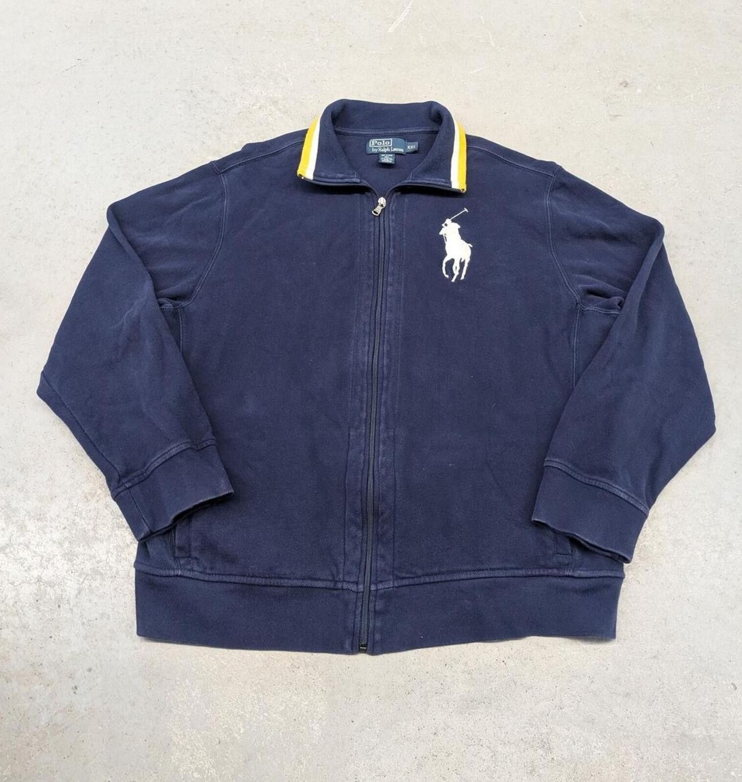 Polo Ralph Lauren Vintage Polo Ralph Lauren Navy Blue Cotton Track Jacket Size US XXL / EU 58 / 5 - 1 Thumbnail
