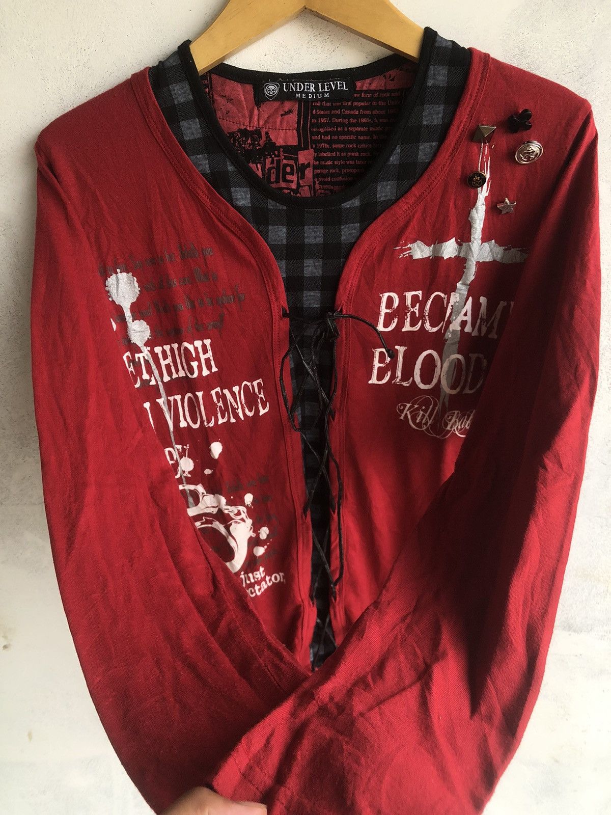 Hysteric Glamour Japanese Gothic Tribal Poem Double Layer Rock Punk Style Size US M / EU 48-50 / 2 - 2 Thumbnail