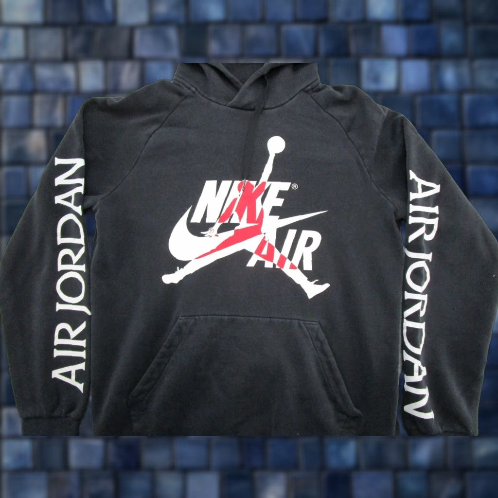 Jordan Brand VTG Y2K Air Jordan Nike Spell Out Hoodie Sweatshirt Men's Size M Grunge Read Mens Size US M / EU 48-50 / 2 - 1 Thumbnail